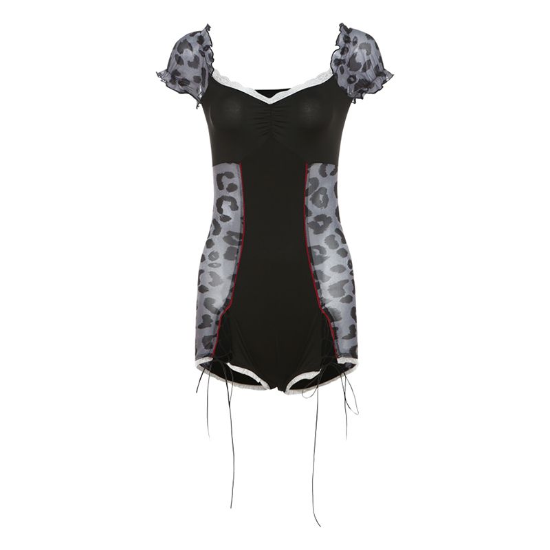 

# Sisjuly# Ночной клуб Сексуальный Сексуальный стиль Глубокий V Ретро Сочетание цветов Подчеркивающий фигуру Стройнящий Комбинезон для женщин Легче всего сочетать Black S