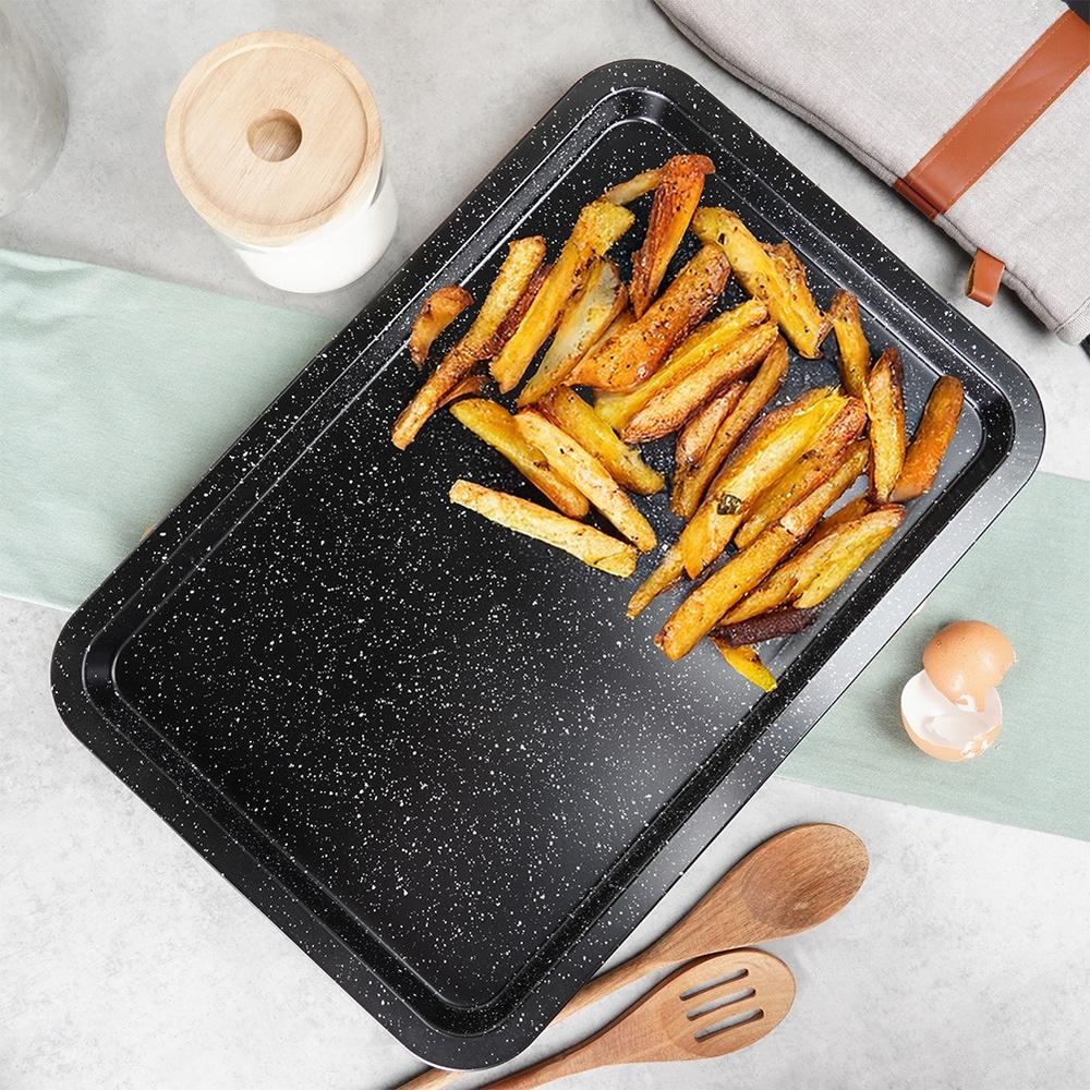 Low Granite Tray for Baking Cookies and Vegetables in the Oven 43x29 cm