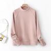Frühling Herbst Neuer Stil Nationale Mode Oberteile Damen Locker Lässig Halber Rollkragen Einfarbig Vielseitig Pullover Trendig