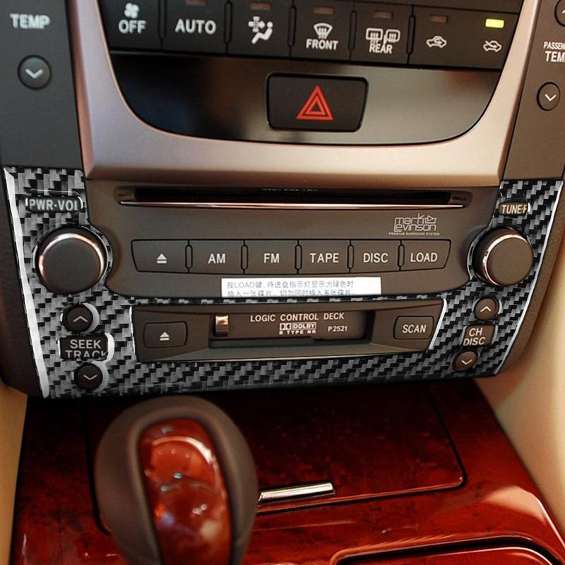 Carbon Fiber Car Accessories CD Player Panel Modified Interior Trim Cover Soft Sticker For Lexus GS 2006 2007 2008 2009-2011