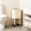 Trash Can with Wheels High Legs Design Convenient Storage Bucket Waste Bin Garbage for Home