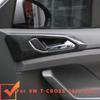 Car Door Handle Cover for Volkswagen VW T-Cross Tcross 2018 - 2026 LHD Carbon Fiber Door Panel Sticker Trim Inner Accessories