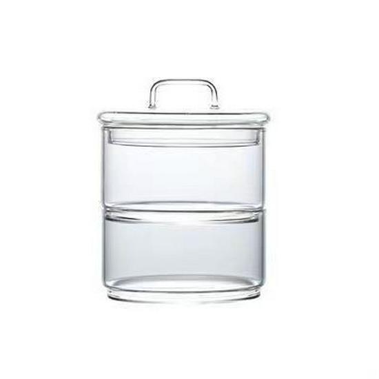 Transparent Glass Salad Bowl & High Borosilicate Storage Jar for Fruits and Snacks