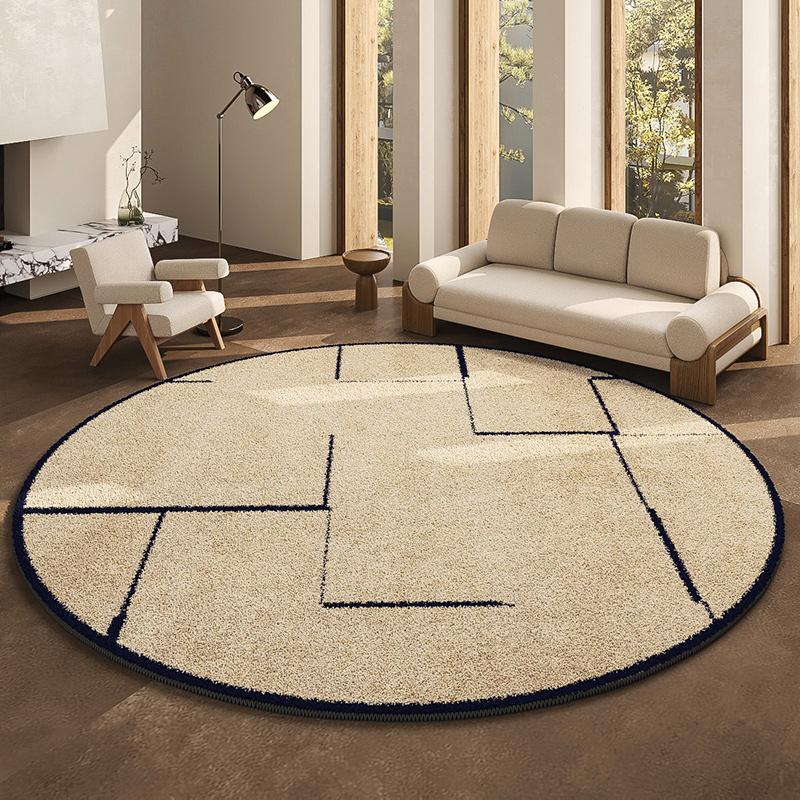 Teppiche im französischen Stil für Wohnzimmer Verdicken Waschbare Fußmatte Große Fläche Ankleidezimmer Runder Teppich Retro Schlafzimmerdekor Plüschteppich