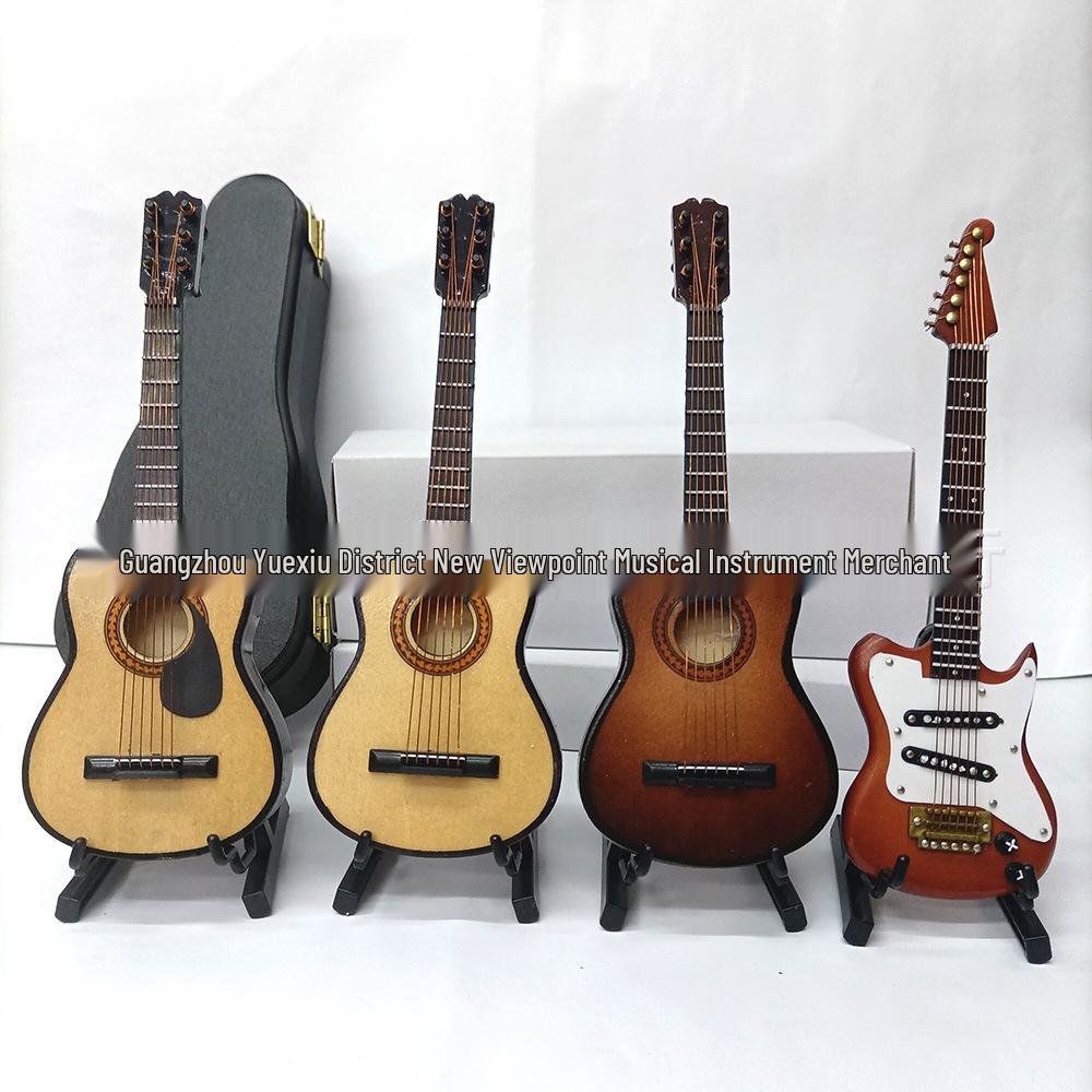 Exclusive Wooden Guitar Model Ornaments for Dollhouse Photography Props