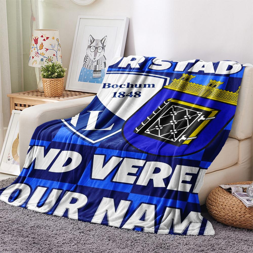 1pz Coperta di Flanella Personalizzata con Nome Modello VfL Bochum 1848 Adatta a Tutte le Stagioni per Arredamento Casa Calore e Comfort Regali Regalo Festivo_xia