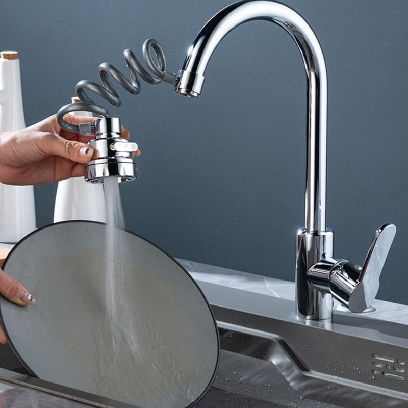 360 Rotating Faucet Nozzle for Kitchen Sinks not Splashes & Water Conservation Sink Attachment Simple Installation