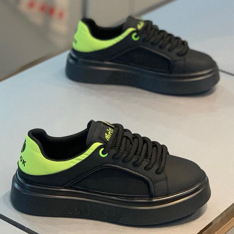 Men's Shoes, Autumn New Low-top Platform White Shoes Round Head Versatile Board Shoes Breathable Casual Shoes Ok
