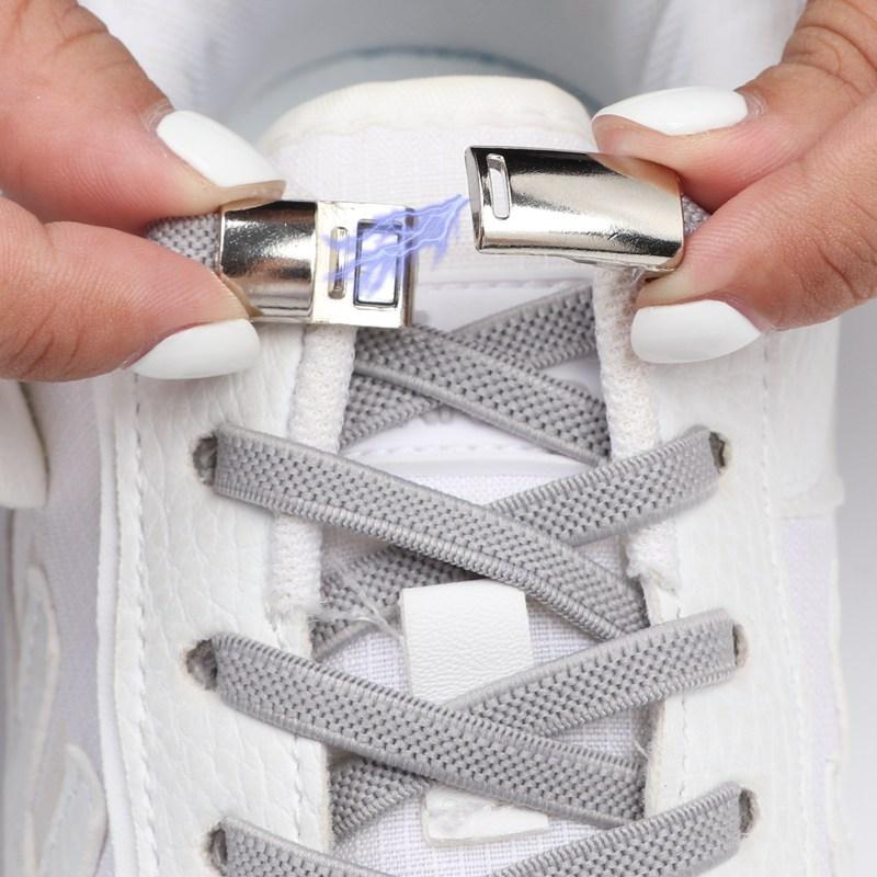 Elastische Schnürsenkel Turnschuhe Schnürsenkel ohne Binden Magnetische Schnürsenkel ohne Binden Kinder Erwachsene 0,6 cm Breite Flache Schnürsenkel Schuhzubehör