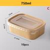 10Pcs/Set Disposable Lunch Box Kraft Paper Square Lunch Box Fast Food Packing Boxes Paper Bowls With Lid Household Bento Boxes
