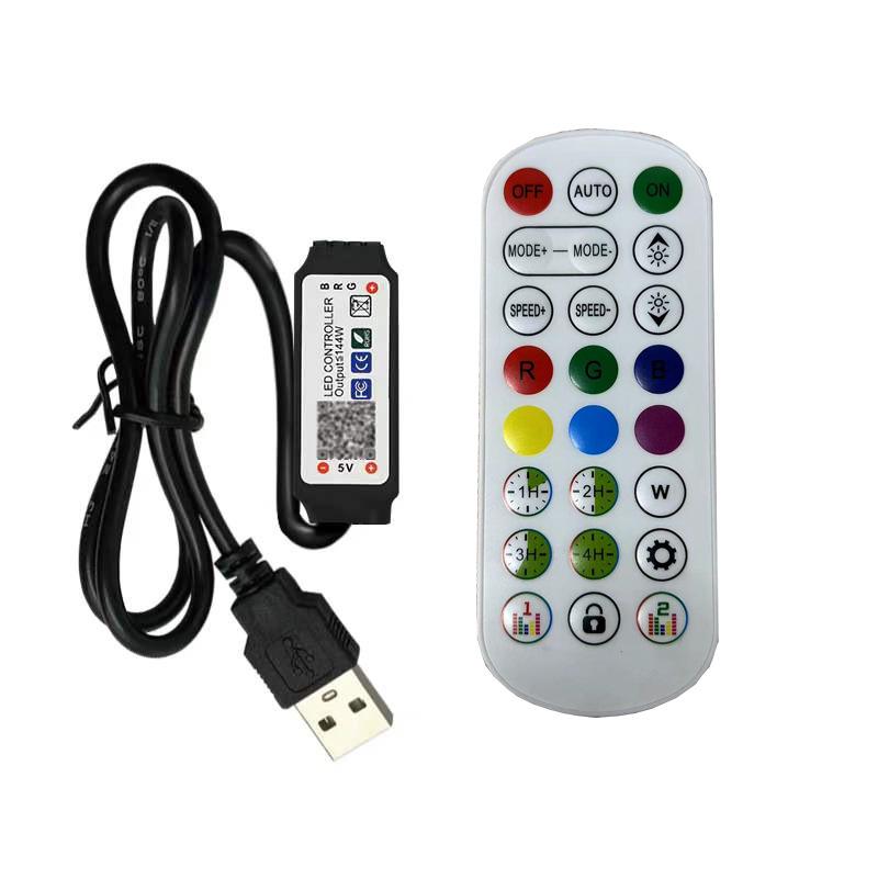 

В наявності 5V RGB світлодіодна стрічка для підсвічування з керуванням через Bluetooth додаток, 5050 семиколірна, 30 світлодіодів, USB підсвічування для телевізора. 5m (18 LED/m)