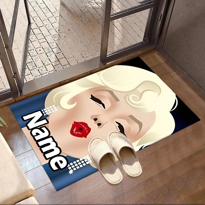 Custom Name Personalized Marilyn Monroe Print Carpet, Versatile Home Decor Rug, for Playroom, Apartment, Balcony, Entryway, Hallway Gift