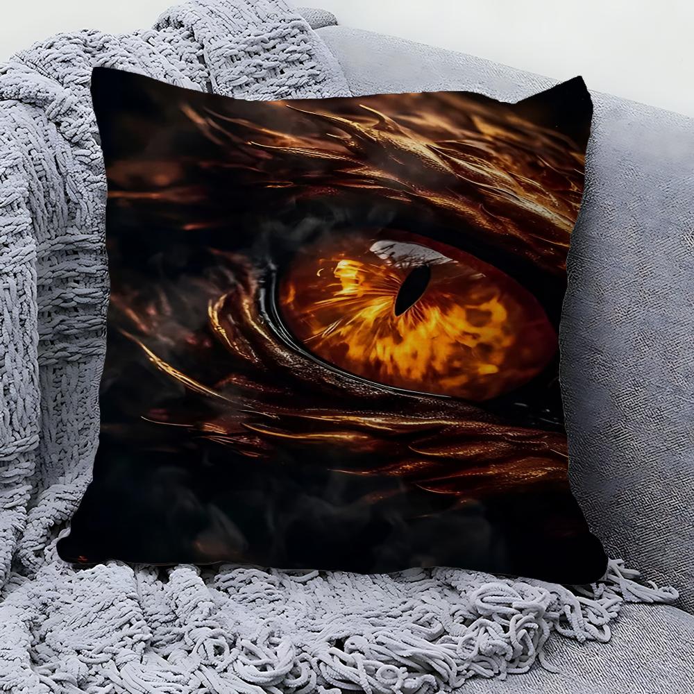 Dragon Eyes Pillow Covers Cartoon Sofa Decorative Home Double-sided Printing Short Plush Cute Cushion Cover