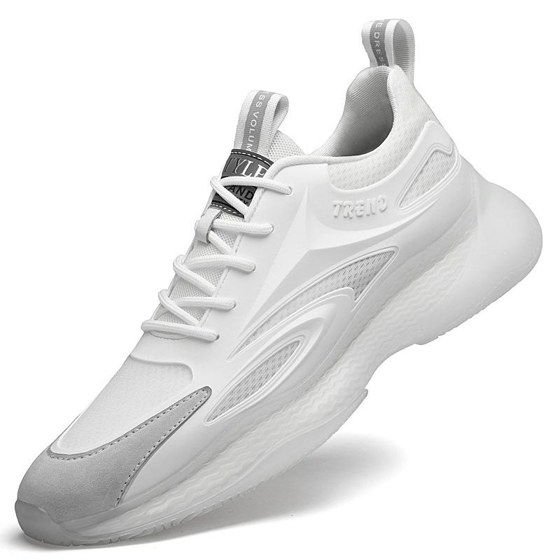 

Мода 2024 Мужские туфли на платформе для мужчин Черные повседневные кроссовки Мужские туфли с невидимым увеличением роста Мужские дышащие сетчатые туфли на платформе 6/8 см 37 белый