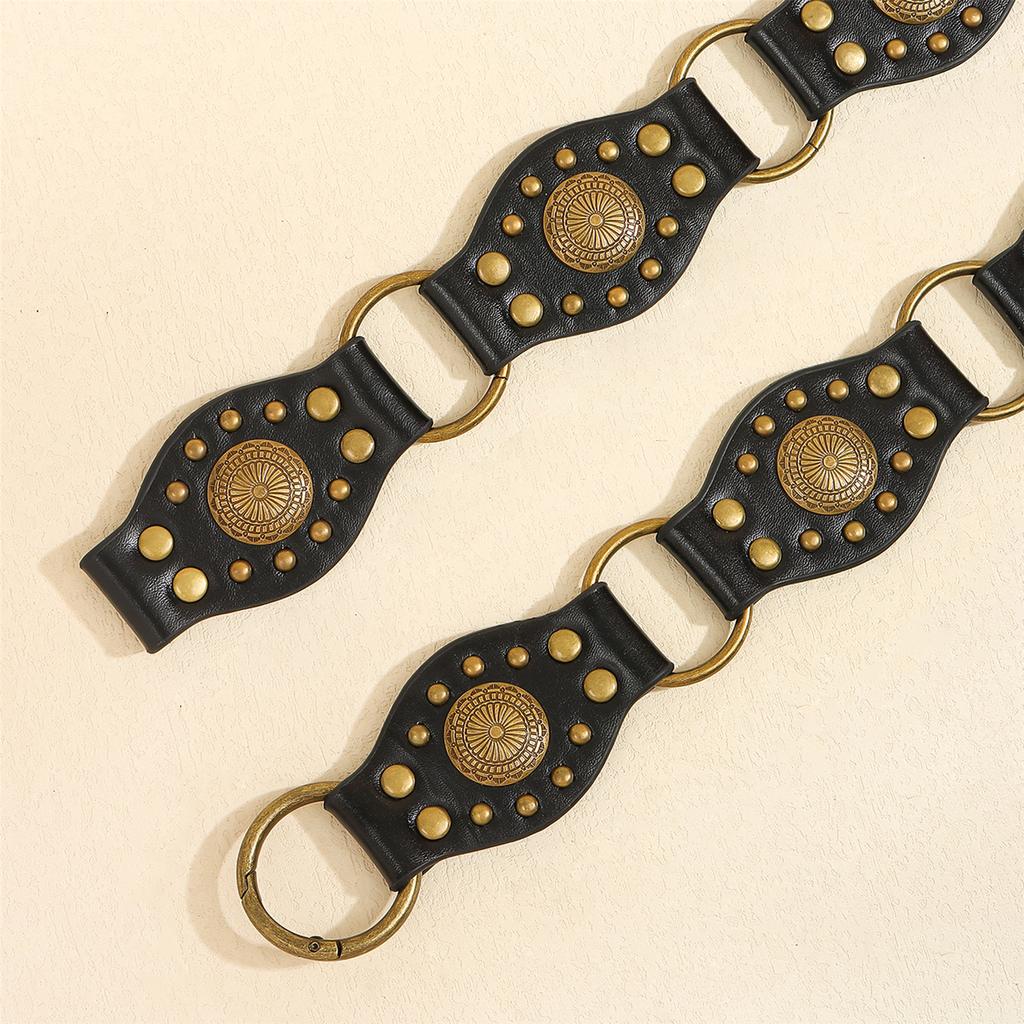 Western Round Buckle Belt for Women Girl Rivet Studded Corset Belt for Jeans Pants Girl 2000s Decorative Belt Waistband