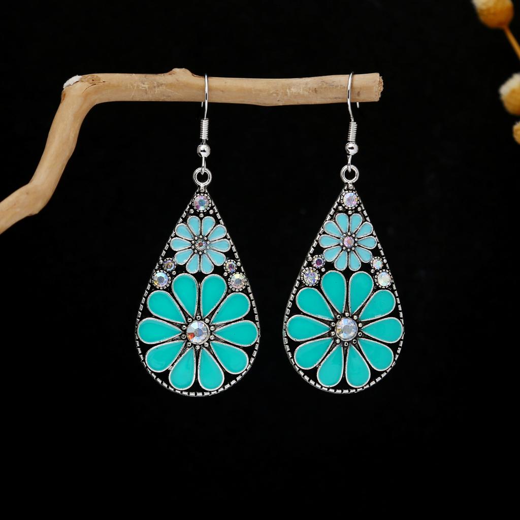 Bohemian Ethnic Style Oval Earrings, Retro Tourist Attractions Ethnic Minority Fringed Beaded Earrings