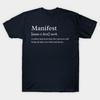 Men Black Print T-shirt Manifest Definition White Font No-Cut Transfer Paper Print Cotton Tshirt