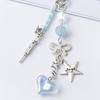 Cute Dolphin Pearls Pendant Keychain  Beaded Mobile Phone Chain Sweet Exquisite Backpack Decoration Accessories Gifts