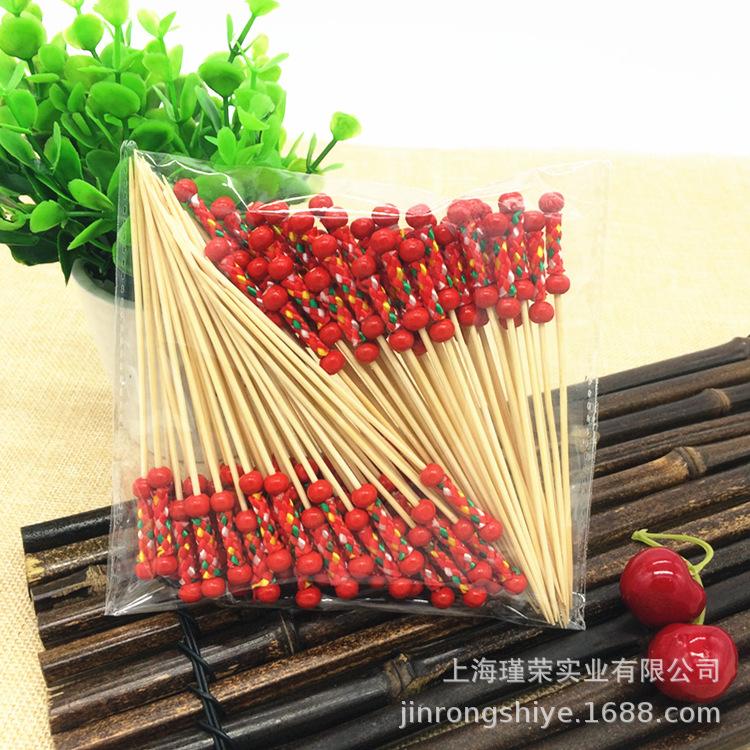 100Pcs Disposable Bamboo Fruit Picks, Creative Decorative Cocktail Picks, Art Fruit Fork Skewers for Dessert Snack Party Food Decoration