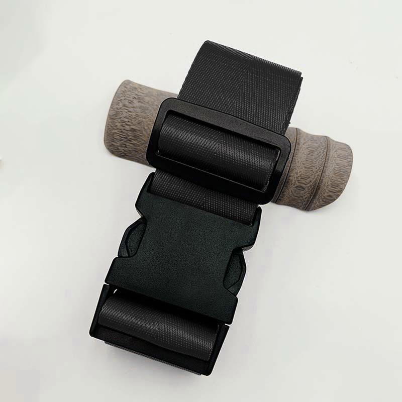 Solid Color Nylon Luggage Strap with Herringbone Pattern, Password Lock, and One-Word Handle