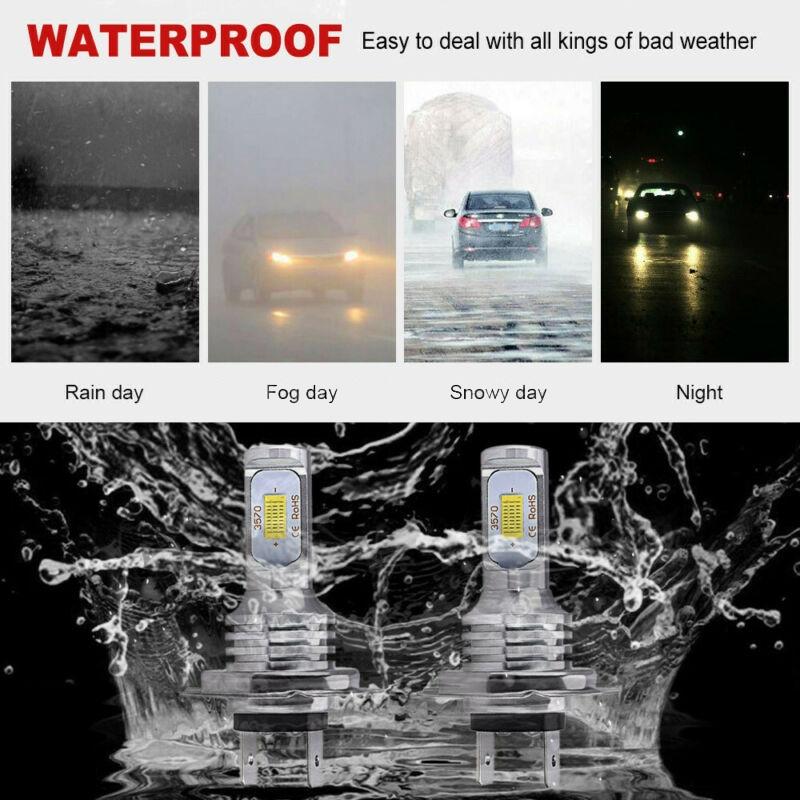 Dustproof LED Headlights Super Bright Replacement Parts Set Car 8000LM