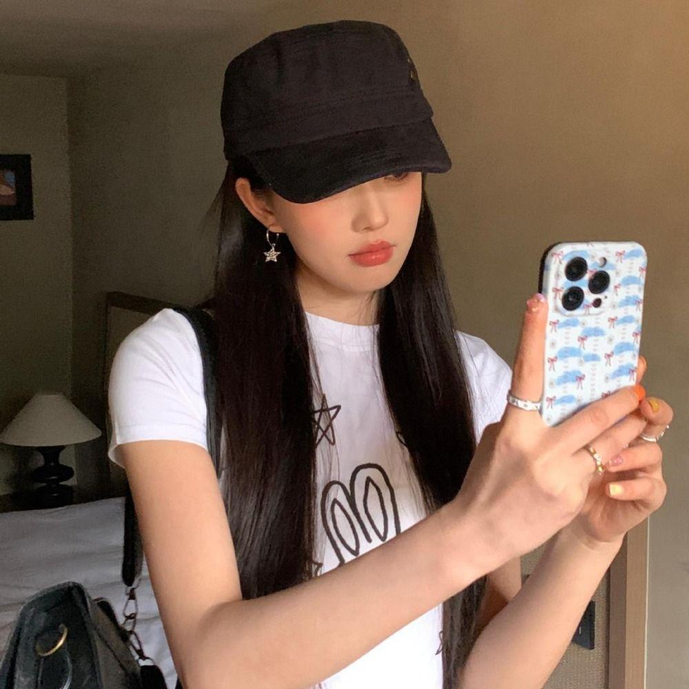 Harajuku Y2k Peaked Cap Gothic Sunscreen Cap Casual Y2K Flat Top Cap  Men Women