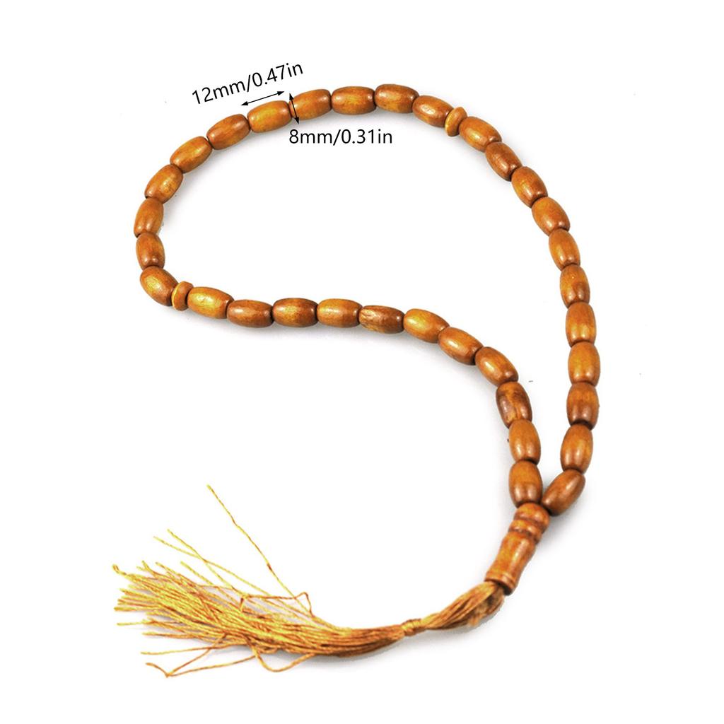 Stylish Handmade 33 Bead Sandalwoods Tasbih Set Portable Accessory for Daily Wear Dhikr and Spiritual Reflection