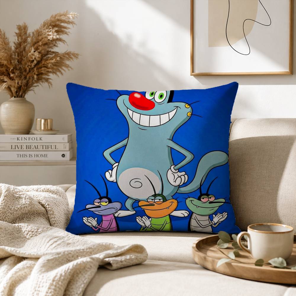 Cat Oggy and the Cockroaches-s Pillow Case for Sofa Living Room Home office Decor Protective Cover