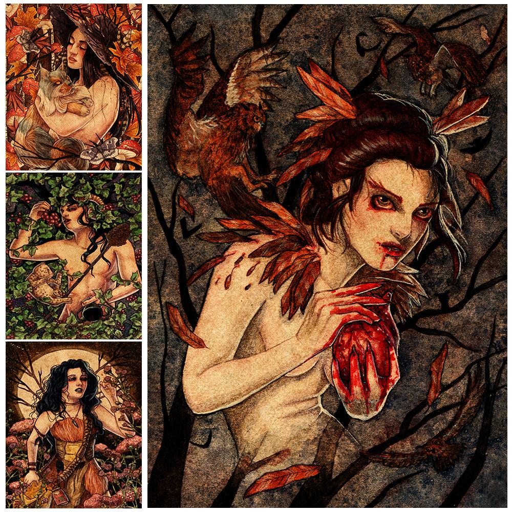 

Ретро настенная живопись маслом Таинственное колдовство и магическое искусство