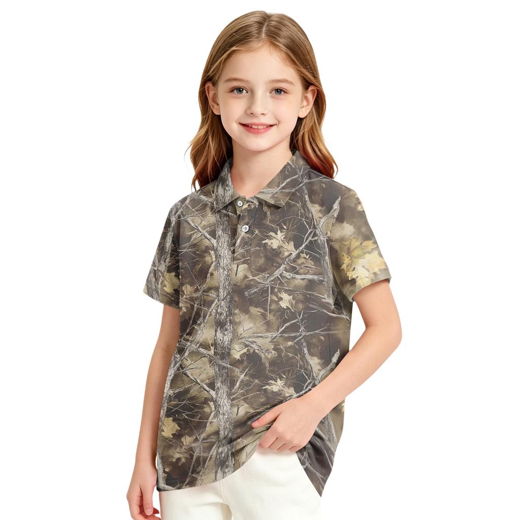 Girls' Polka Dot Print School Uniform Casual T-Shirt Top