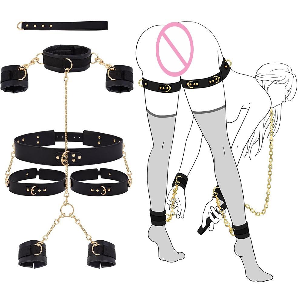 “Erotic Role - Play Essential: Leather Chains, Restraints & Custom - Fit Cuffs – Unleash Passionate Fun In Your Private Moments