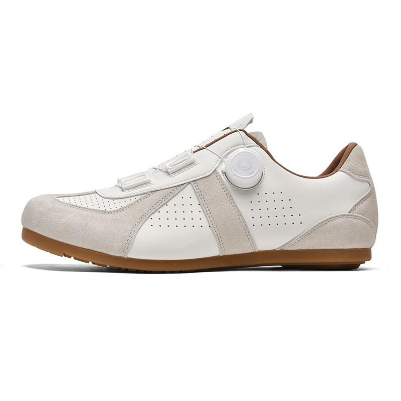 2026 Leather Unisex Cycling Shoes Breathable Hard Sole Road Mountain Bike Men Women