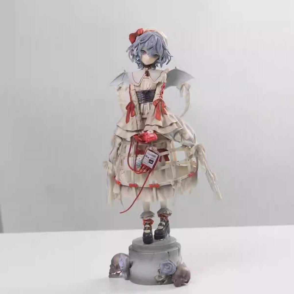 Anime Touhou Project Remilia Scarlet Figure Blood Bag Themed Short Hair Anime Statue Collectible Desktop Decor Model For Fans