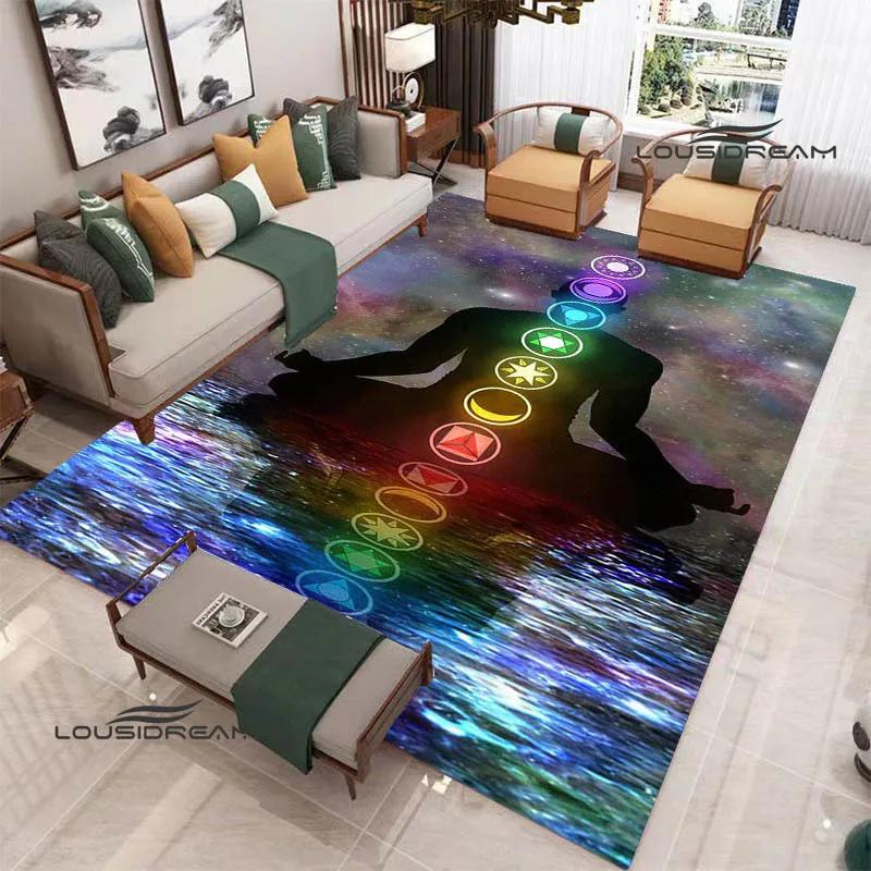 3D Chakra Printed Carpet Non-slip Carpet Door Mat Yoga Mat Bedroom Decoration Area Rug Bedroom Decor Birthday Gift