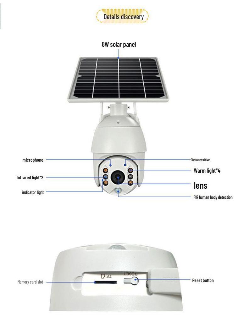 360° PTZ Wireless Outdoor Solar Camera with Night Vision & Mobile Remote Access