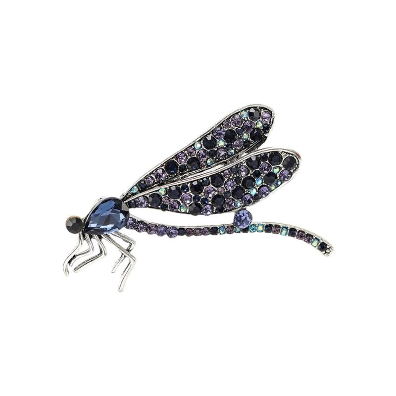 Exquisite Alloy Dragonflies Brooch Featuring Rhinestones Fashion Elegant Brooch Alloy Texture for Adding Sophistication