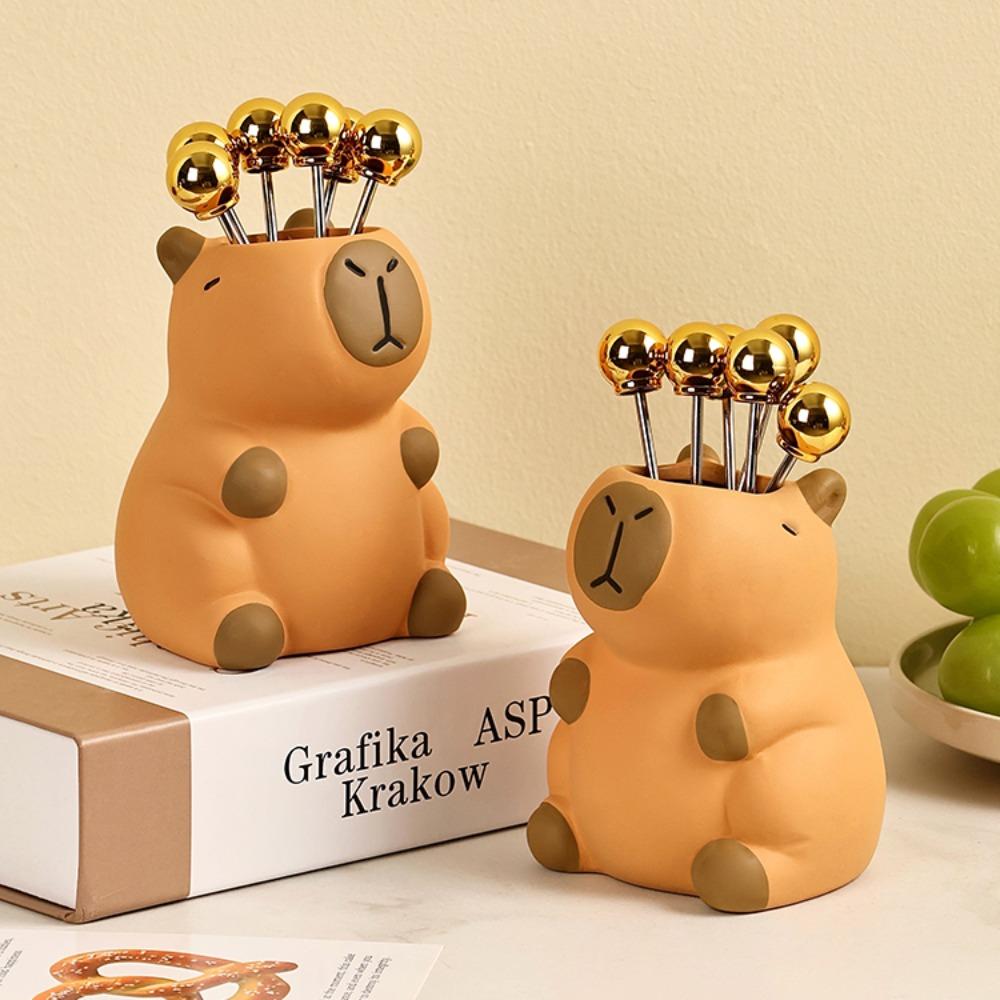Ornament Capybara Pencil Storage Box Interesting Capybara Stationery Organizer  Makeup Brush