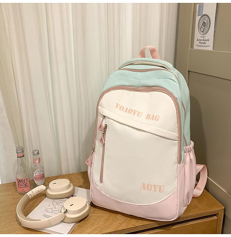 

College student backpack high school junior high school fashion large capacity couple travel backpack high value student schoolbag