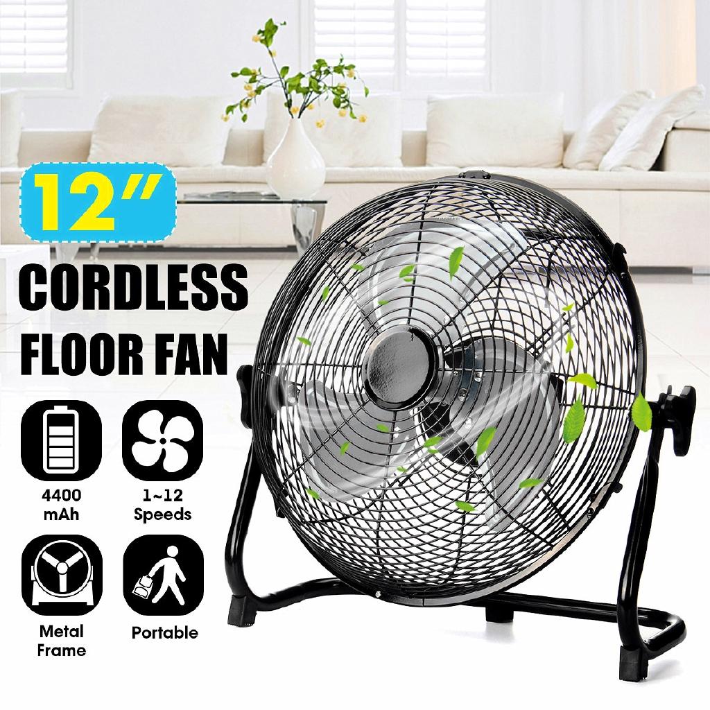 

12-дюймовый портативный бесщеточный вентилятор бытовой 12 В ручка охлаждение воздуха напольный вентилятор охладитель 12 уровней скорости для офиса дома