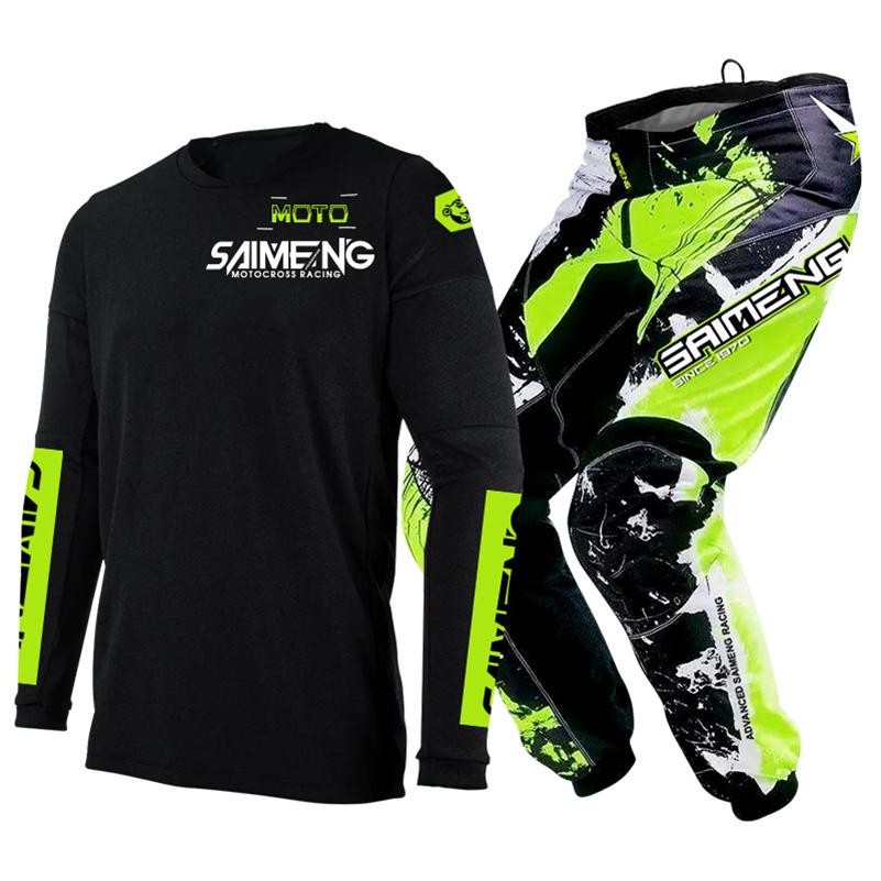 Sada oblečení na motokros pro děti Mladistvý dres Kalhoty Sety dítě zelená Motocykl černá 3 4 5 6 7 8 9 10 let Terénní oblek modrá oranžová Enduro kros chlapec dívka