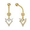 Heart Flower Long Pendant Belly Button Ring For Women Girls Body Piercing Belly Ring Stainless Steel Belly Button Ring