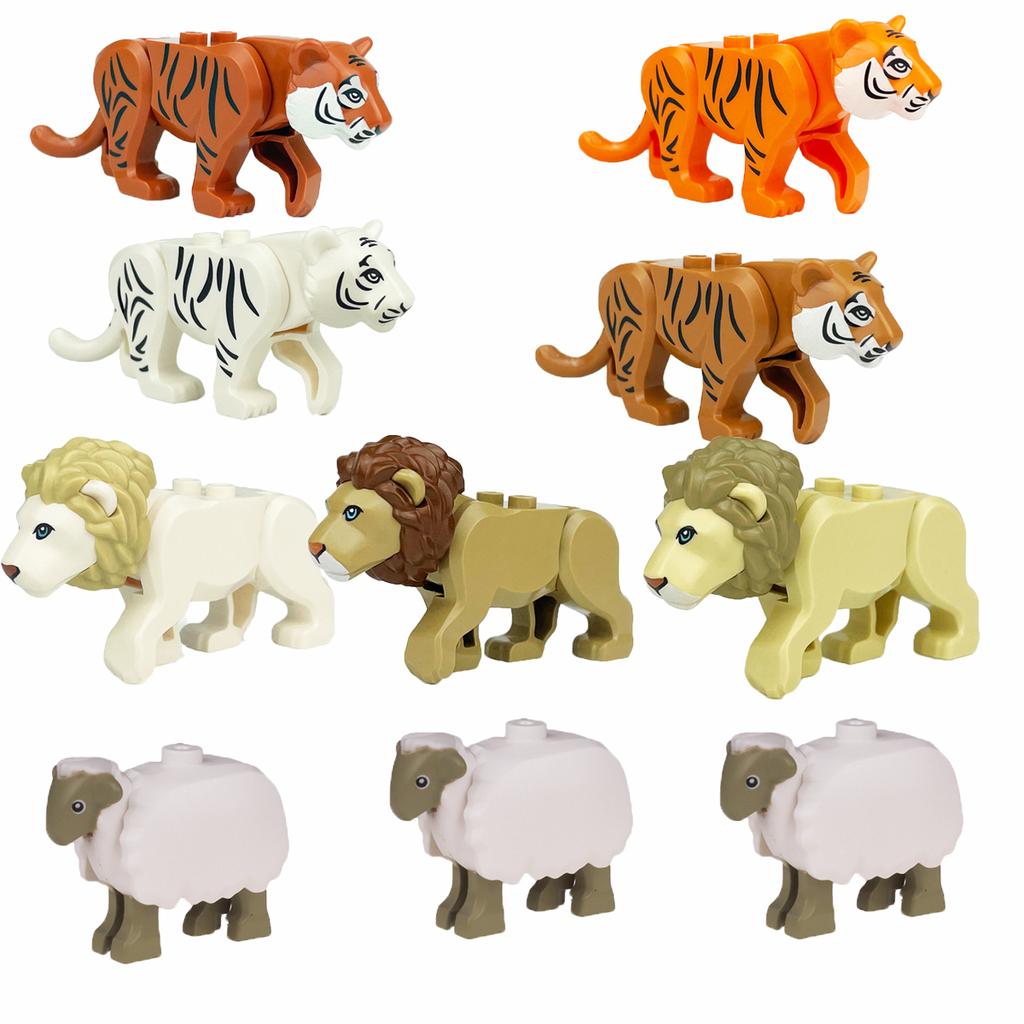 Confezione di Blocchi da Costruzione MOC Animali - Fattoria e Zoo Include Cervo Maculato Elefante Giraffa Orangotango Giocattolo Creativo