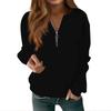 Women's Long Sleeve Fashion Zipper T-Shirt Slim Casual Solid Color Top T-Shirt Pullover Summer Autumn Top Large Collar Side Button Long Sleeve