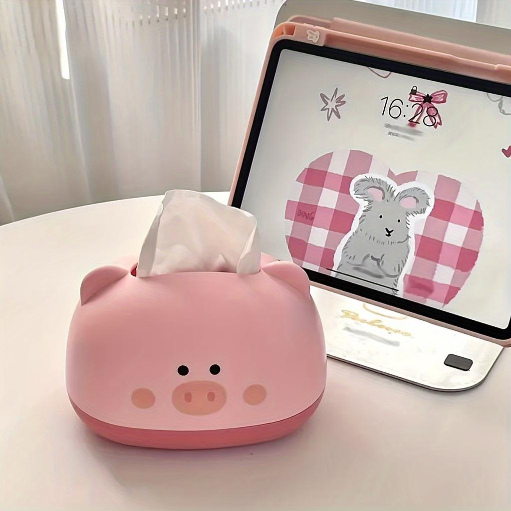 Cute Shaped Tissue Box Holder Durable Plastic Multi-Functional Desktop Organizer For Home & Commercial Use