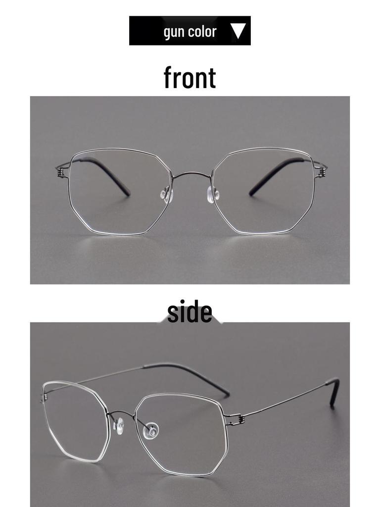 Linde Ultra-Light Esben Irregular Polygonal Anti-Blue Light Myopia Glasses Frame