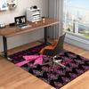 1PC Custom Name Pink Bow Theme Floor Mat Ideal for Living Room, Game Rooms, Office, Bedroom,Floor Mat Playful Design