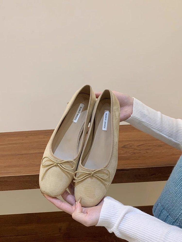 Inner height increase retro red single shoes women's shoes 2025 new spring French pink ballet gentle evening shoes