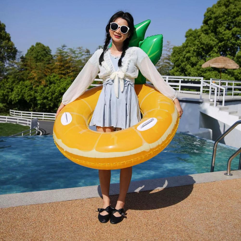 Pineapple Fruit Style Swimming Ring Scratch-resistant Strong Buoyancy Pool Inflatable Float Swimming Circle Water Entertainment