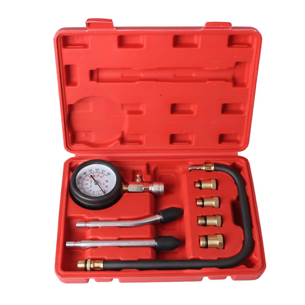 0-300 PSI with M10 M12 M14 M18 Adapter Automotive Cylinder Tester Kit Gasoline Engine Compression Meter Pressure Gauge
