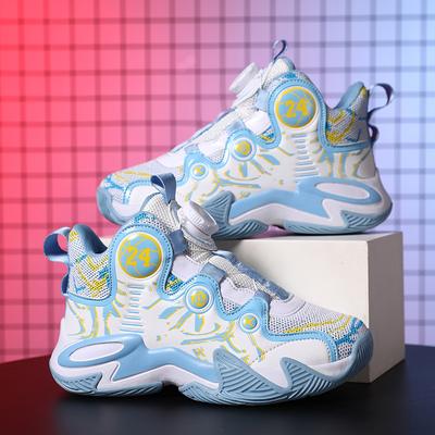 Children's Basketball Shoes 2025 Spring and Autumn New Breathable Mesh Actual Combat Sneakers Medium and Older Children's Wear-resistant Sneakers